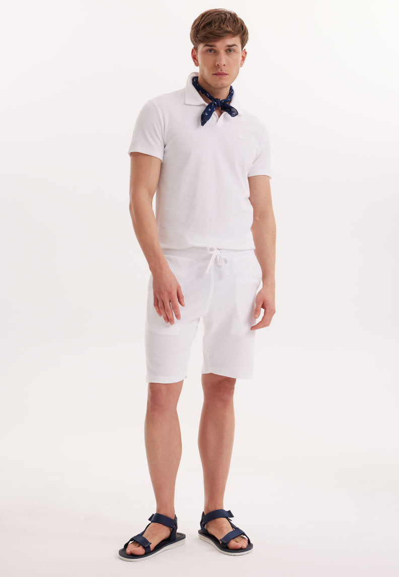 BREEZE TOWELLING SHORTS in White