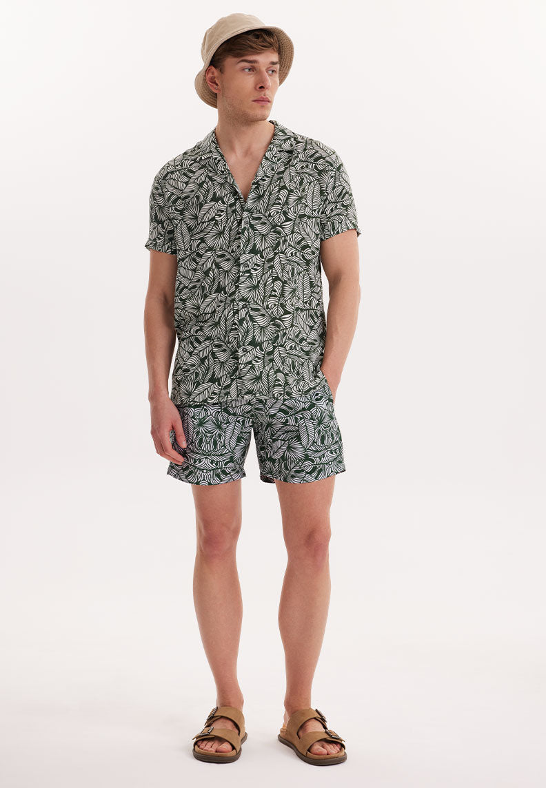 WMHAWAII BOTANIC S/S SHIRT in Green AOP