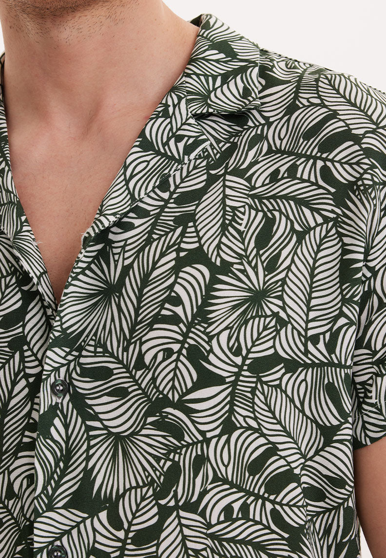 WMHAWAII BOTANIC S/S SHIRT in Green AOP