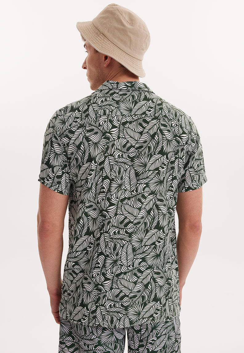 WMHAWAII BOTANIC S/S SHIRT in Green AOP