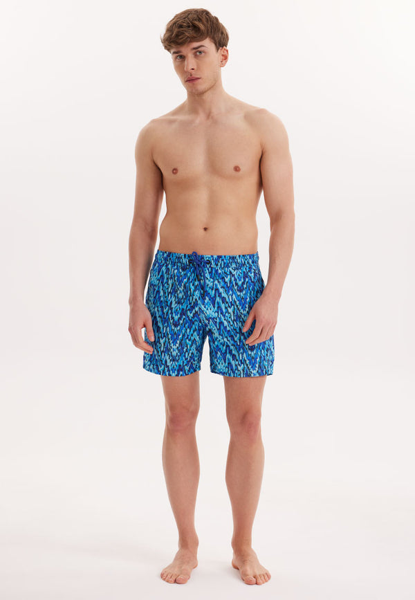 WMPATTERN PRINT SWIM SHORTS in Blue AOP