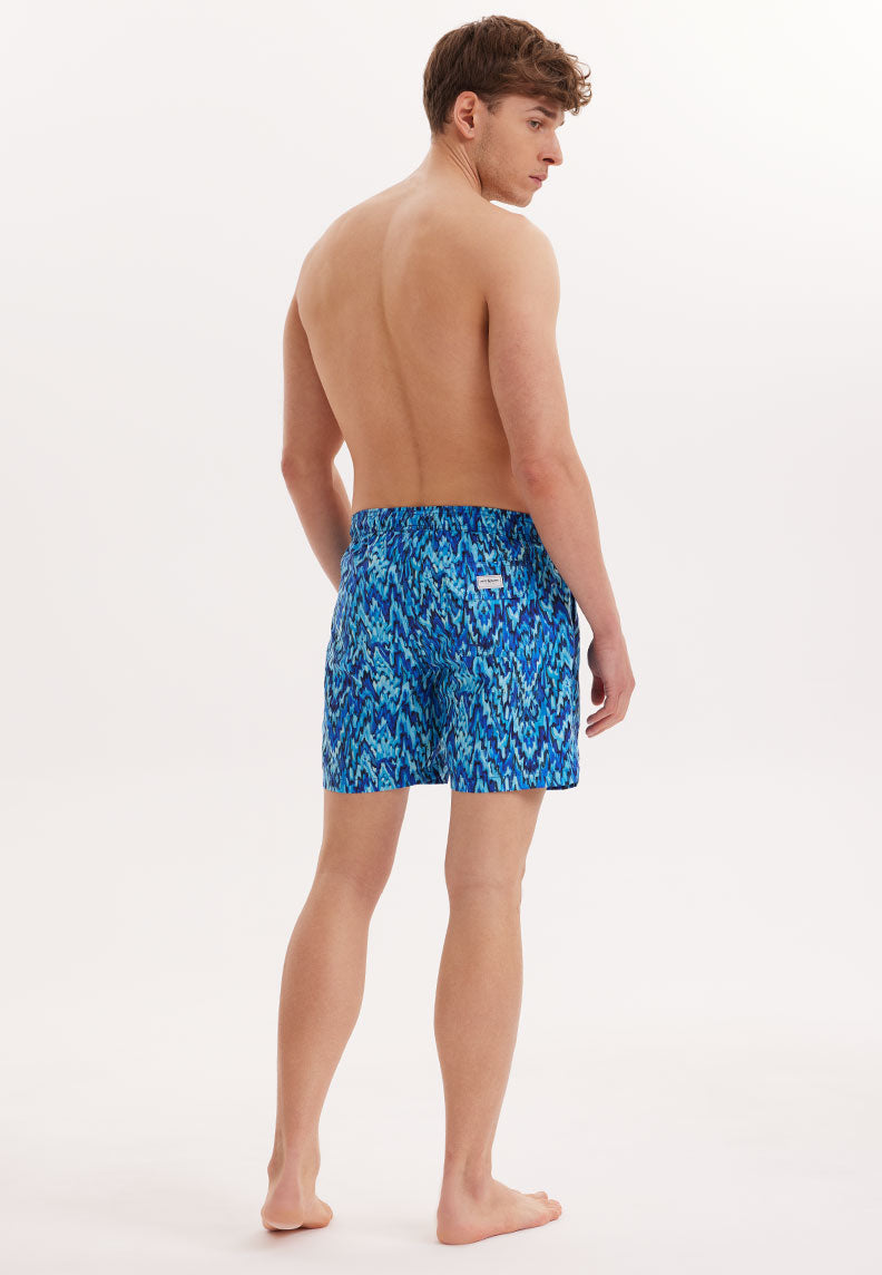 WMPATTERN PRINT SWIM SHORTS in Blue AOP