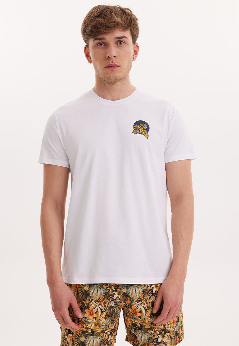 WMCHEST LEAF TEE in White