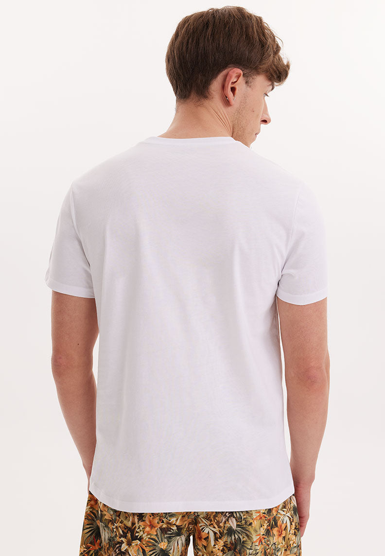 WMCHEST LEAF TEE in White