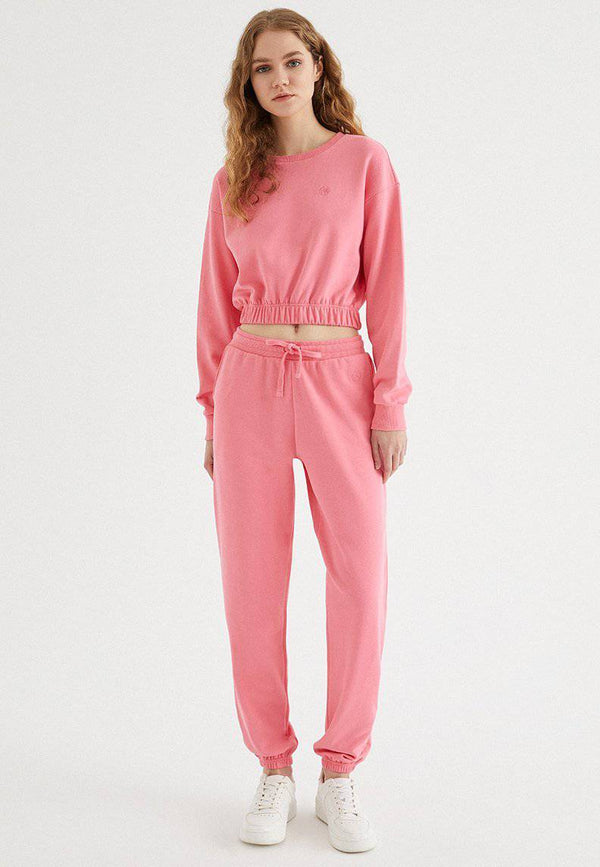 ENJOY ELASTICATED HEM SWEAT in Pink Lemonade
