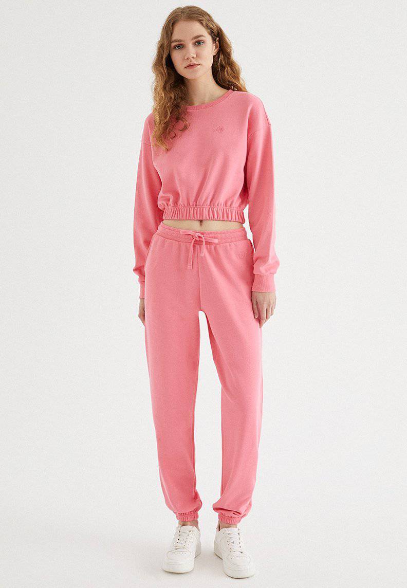 ENJOY ELASTICATED HEM SWEAT in Pink Lemonade