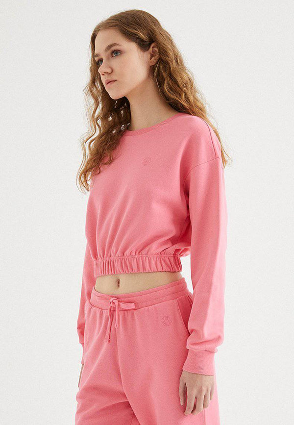 ENJOY ELASTICATED HEM SWEAT in Pink Lemonade
