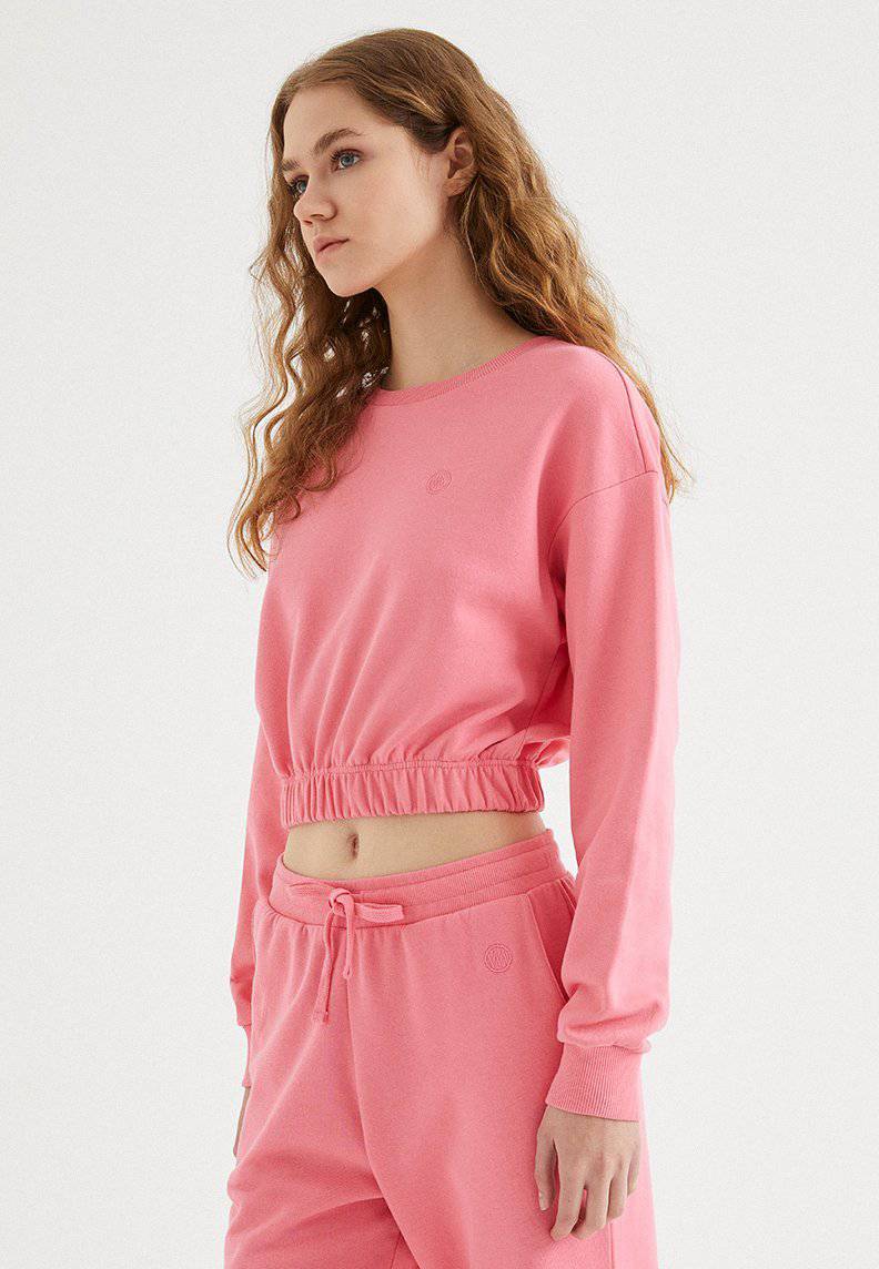 ENJOY ELASTICATED HEM SWEAT in Pink Lemonade