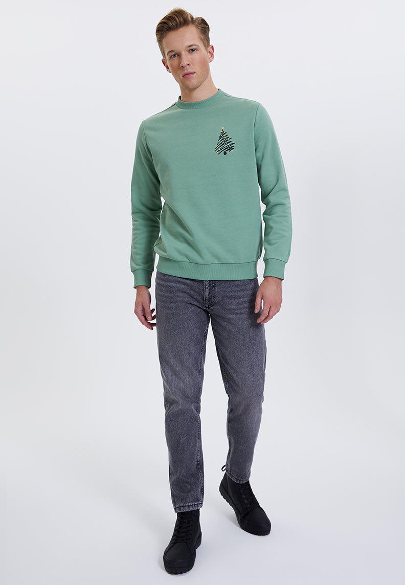 WMXMAS TREE SWEAT in Hedge Green
