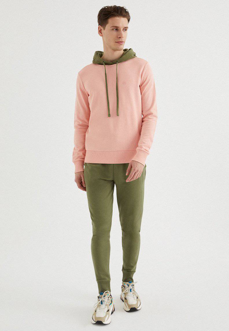 CORE COLOUR BLOCKED HOODIE in Coral Cloud