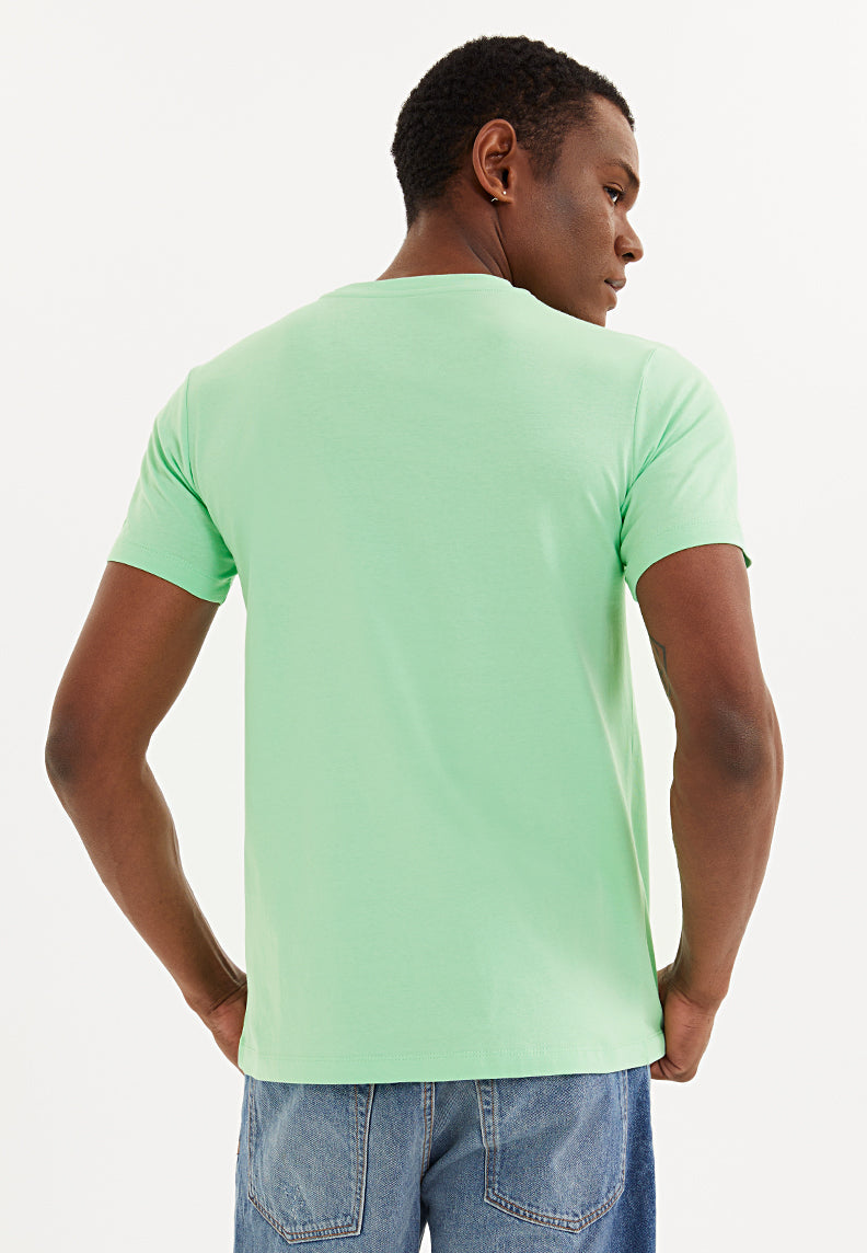 BEACH HOUSE COLLAGE TEE in Fair Green