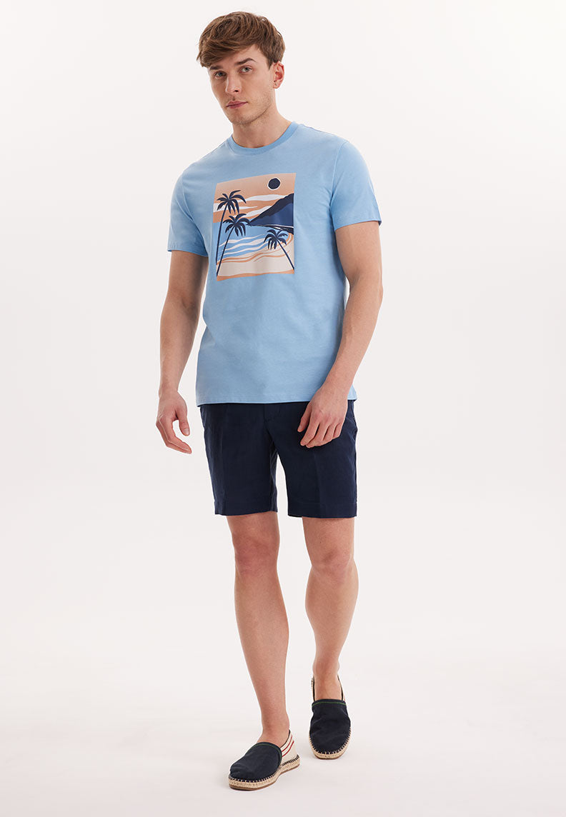 WMVIEW PALM TEE in Blissful Blue