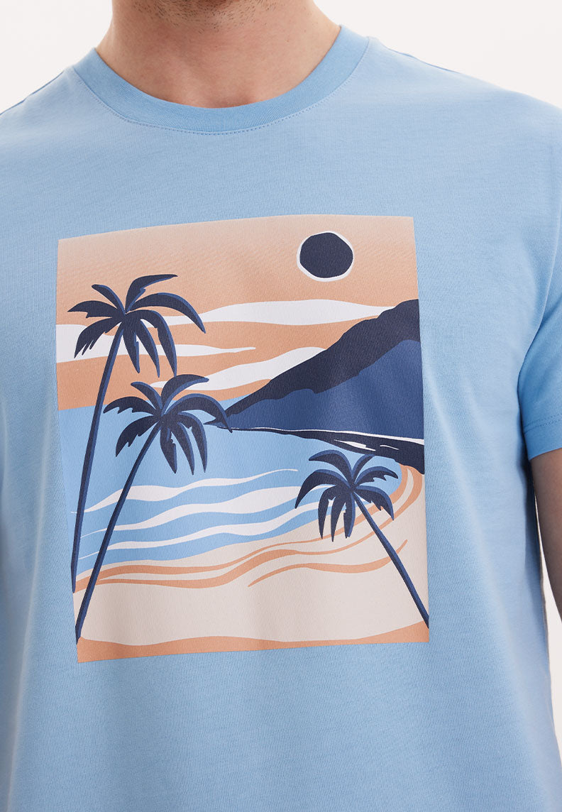 WMVIEW PALM TEE in Blissful Blue