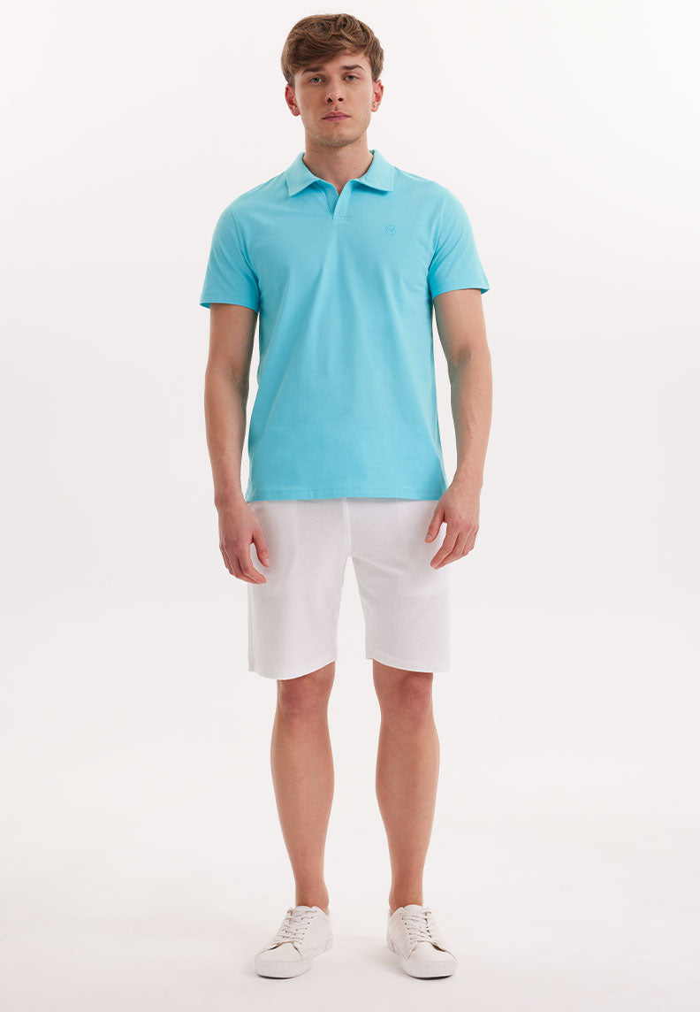 VITAL POLO TEE in Blue Curacao