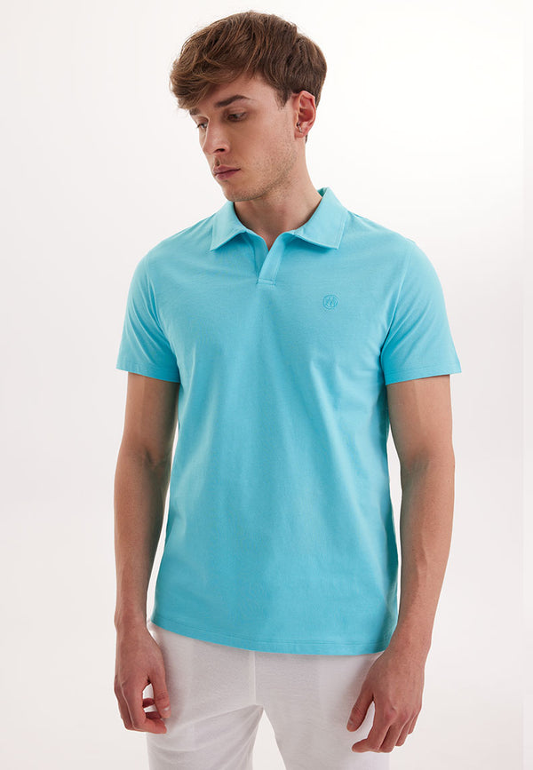 VITAL POLO TEE in Blue Curacao