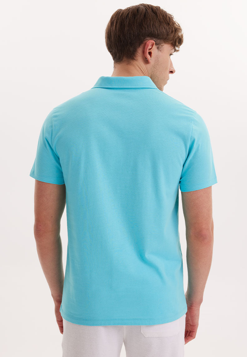 VITAL POLO TEE in Blue Curacao