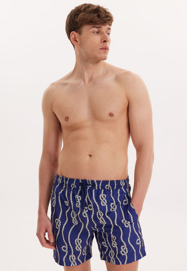 WMROPE KNOT SWIM SHORTS in Navy AOP