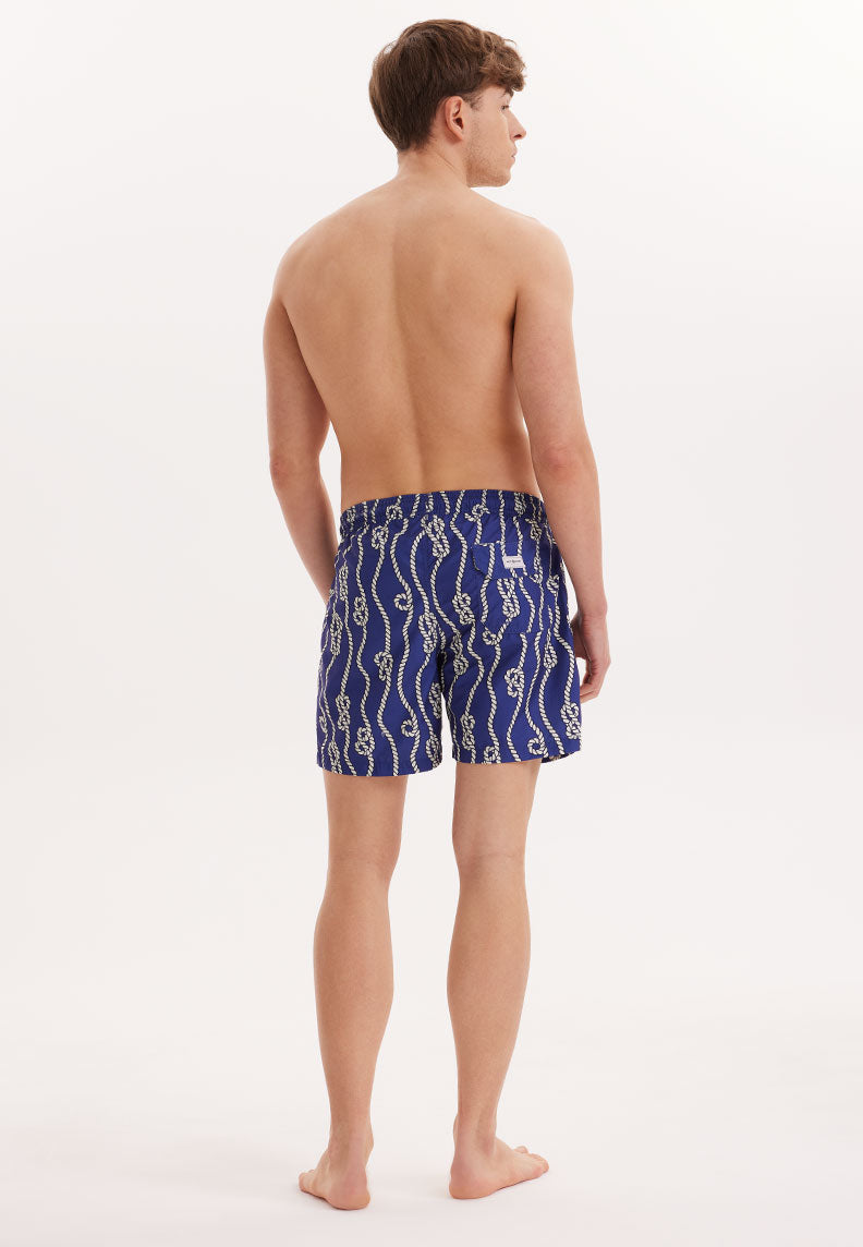 WMROPE KNOT SWIM SHORTS in Navy AOP