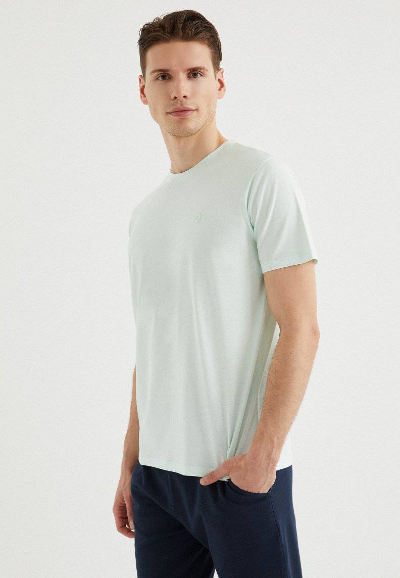 VITAL O-NECK TEE in Blue Glass