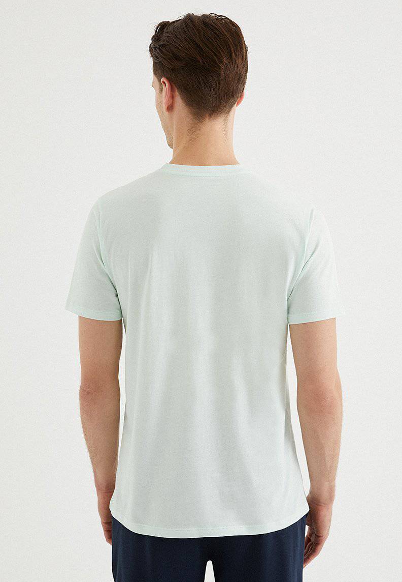 VITAL O-NECK TEE in Blue Glass