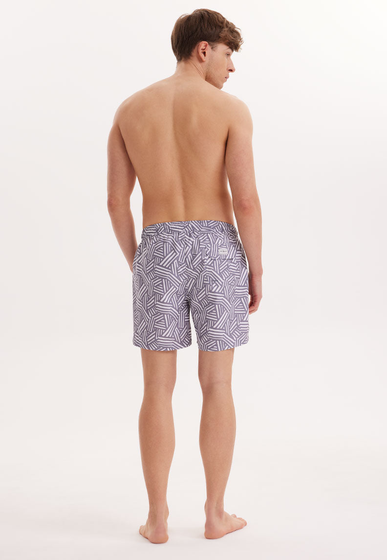 WMGEOMETRIC LINE SWIM SHORTS in Grey AOP