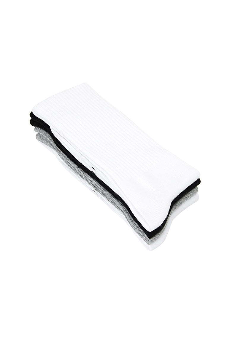 TENNIS SOCKS 4-PACK in Black, White, Grey Melange