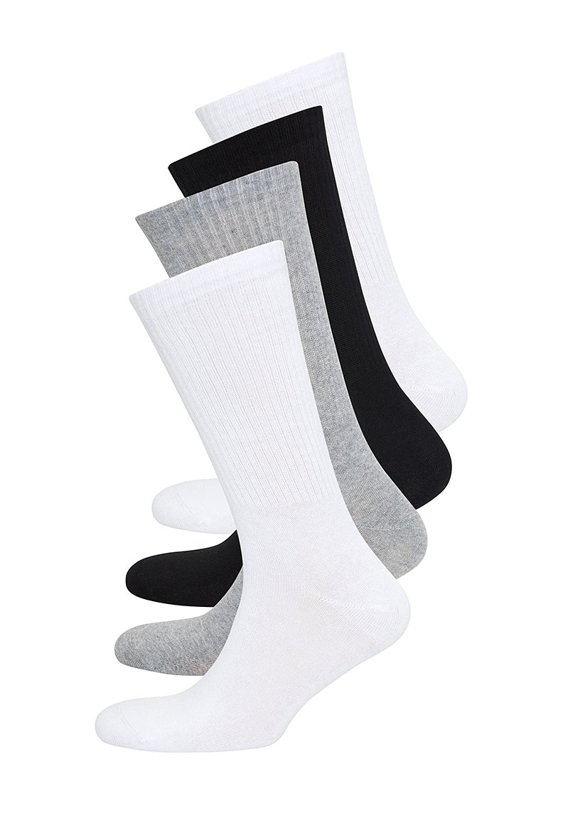 TENNIS SOCKS 4-PACK in Black, White, Grey Melange