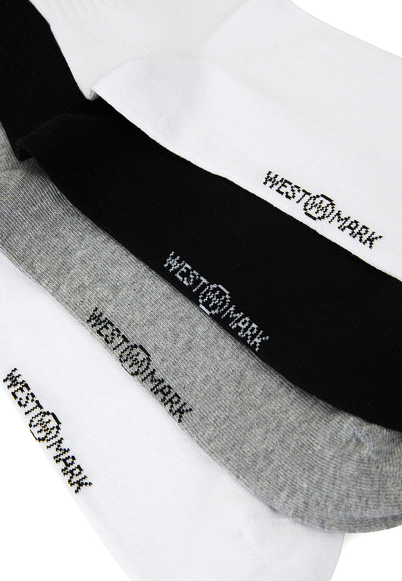 TENNIS SOCKS 4-PACK in Black, White, Grey Melange