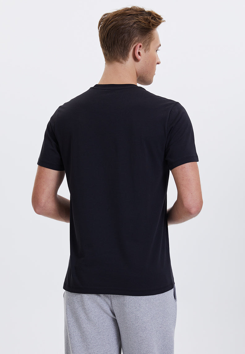 VITAL O NECK TEE in Black