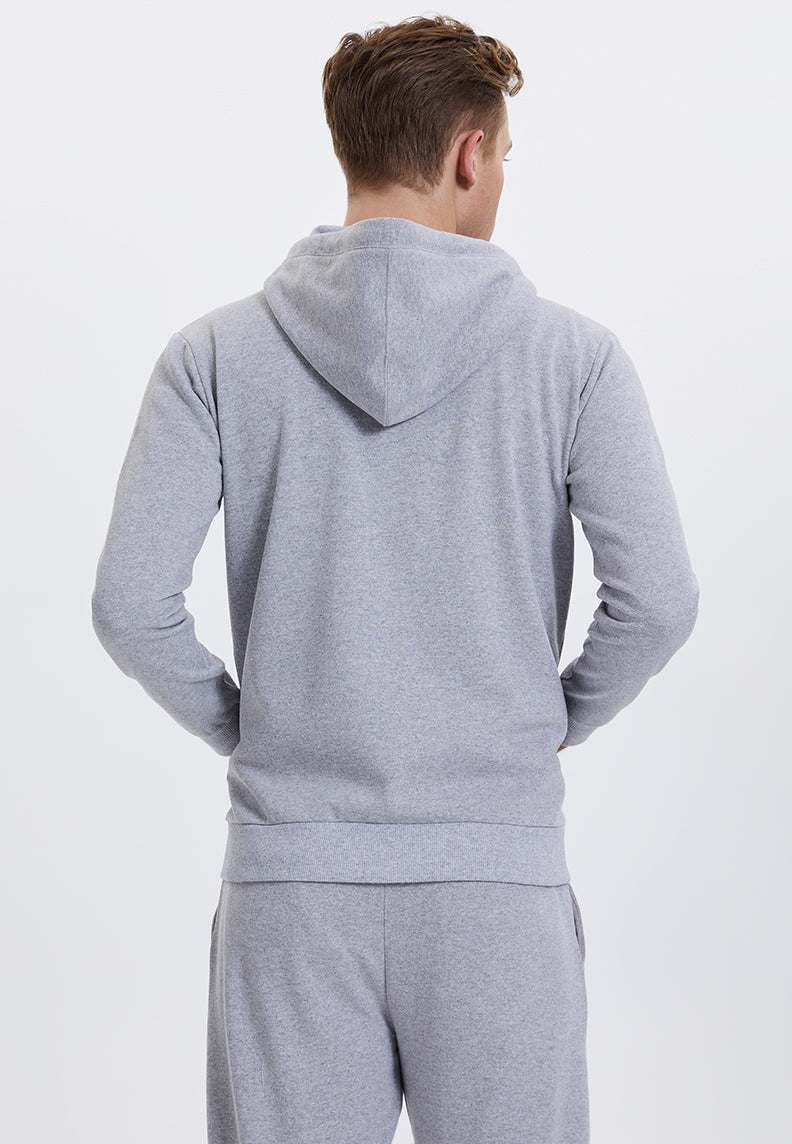 WMRECYCLED ZIP HOODIE in Grey Melange