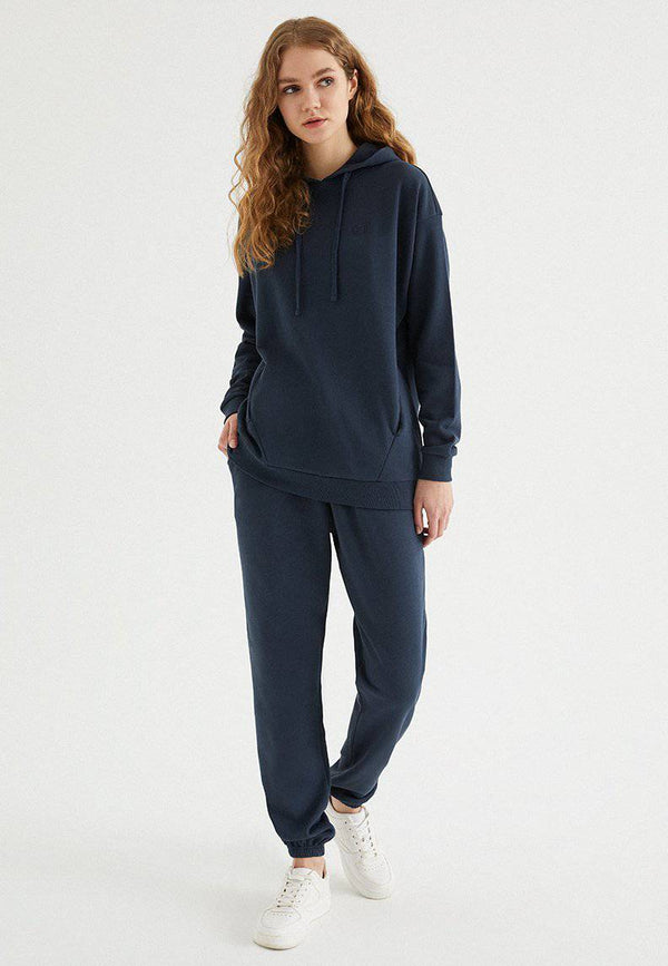 ENJOY OVERSIZE HOODIE w/POCKET in Blue Nights