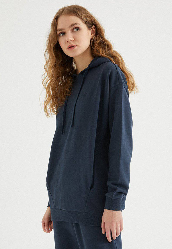 ENJOY OVERSIZE HOODIE w/POCKET in Blue Nights