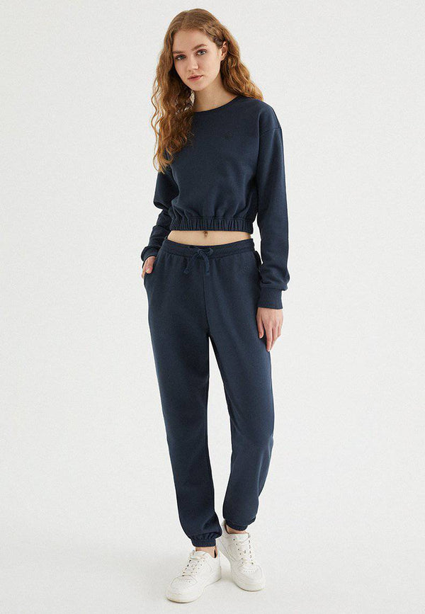ENJOY ELASTICATED HEM SWEAT in Blue Nights