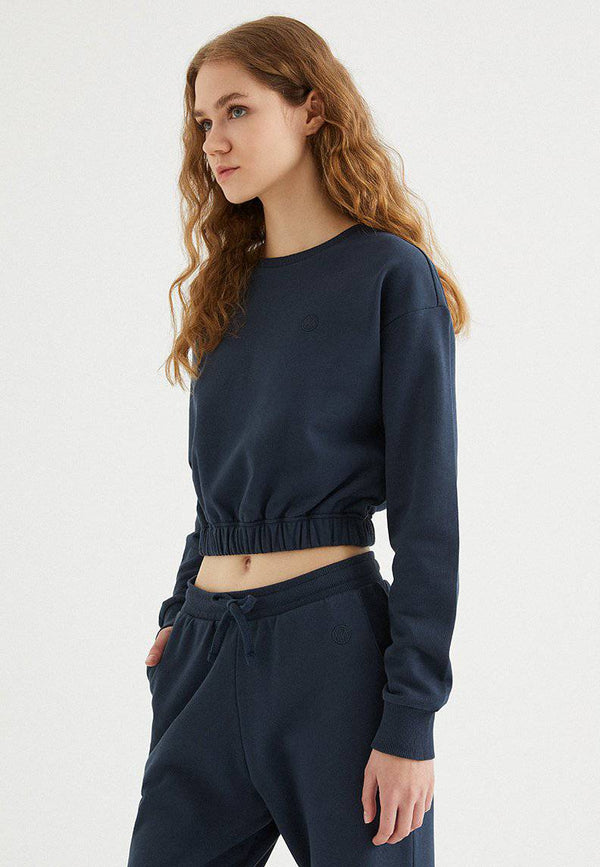 ENJOY ELASTICATED HEM SWEAT in Blue Nights