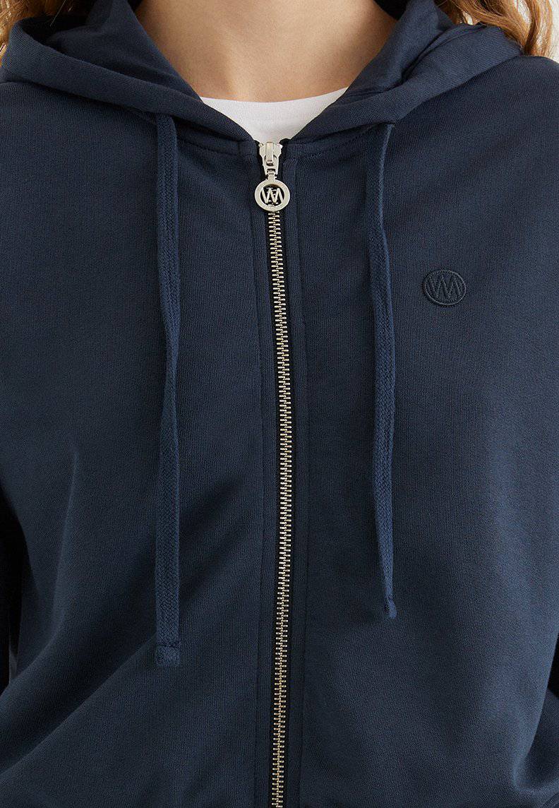 ENJOY CROPPED ZIP HOODIE in Blue Night
