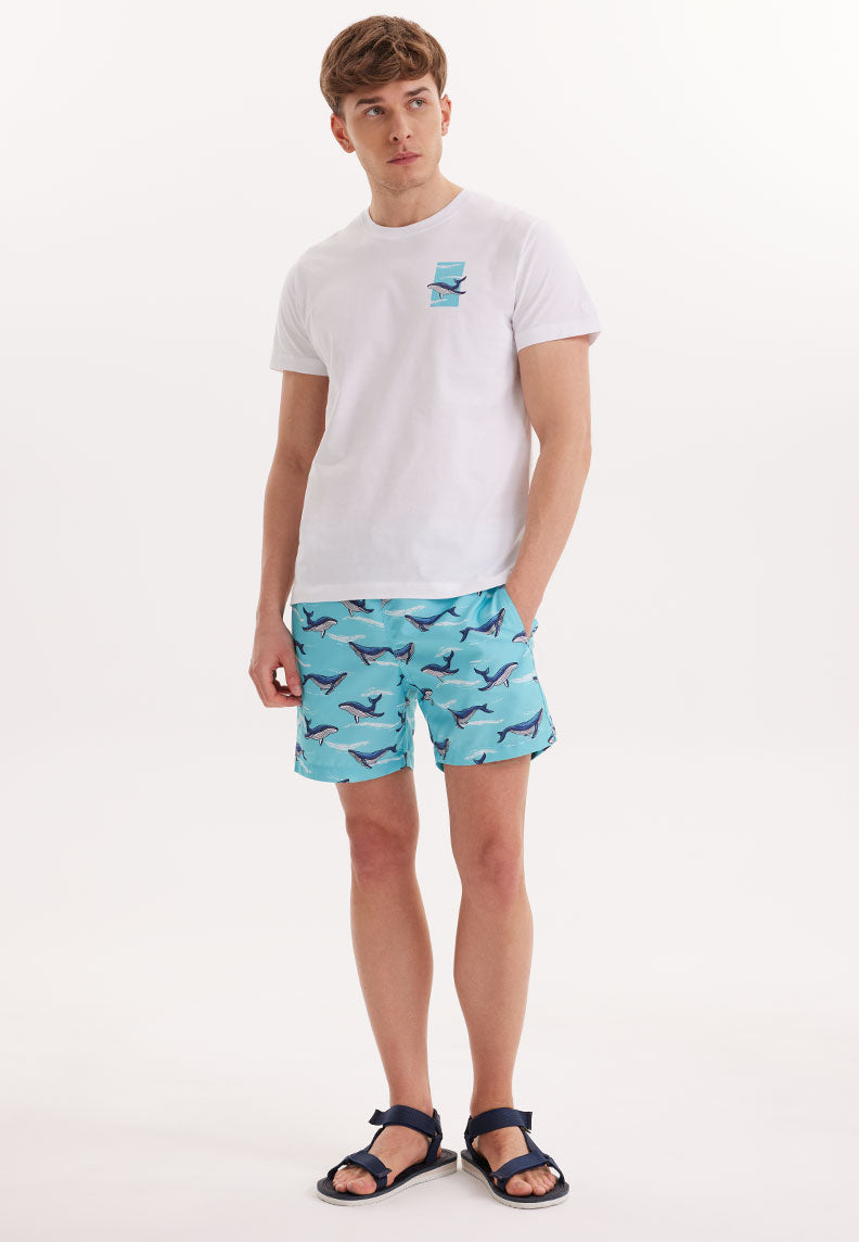 WMCHEST SHARK TEE in White