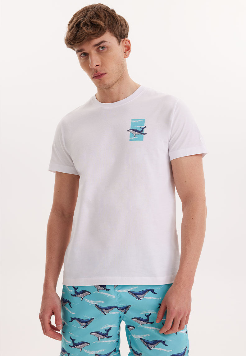 WMCHEST SHARK TEE in White