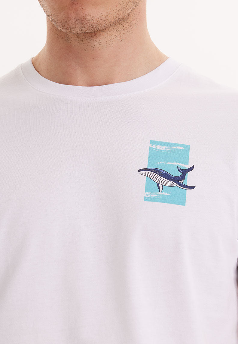 WMCHEST SHARK TEE in White