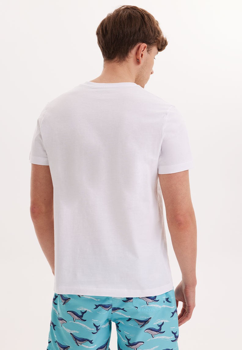 WMCHEST SHARK TEE in White