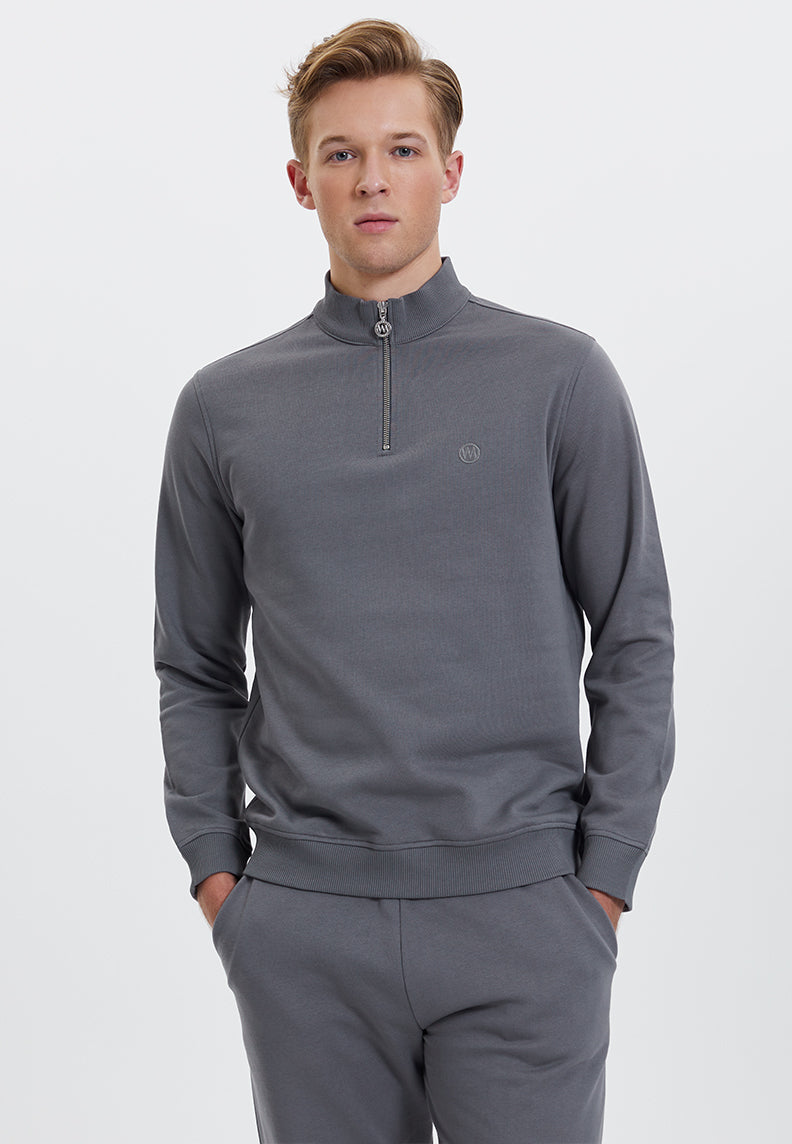 CORE HALF ZIP SWEAT in Quiet Shade