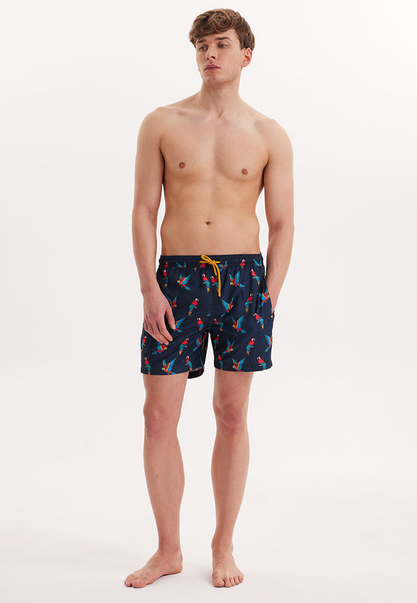 WMANIMAL PARROT SWIM SHORTS in Navy AOP