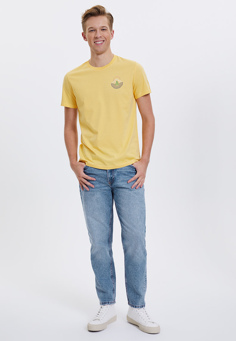 WMLINE MOUNTAIN TEE in Cornsilk