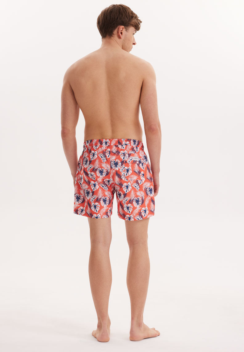 WMBOTANIC PALM SWIM SHORTS in Orange AOP