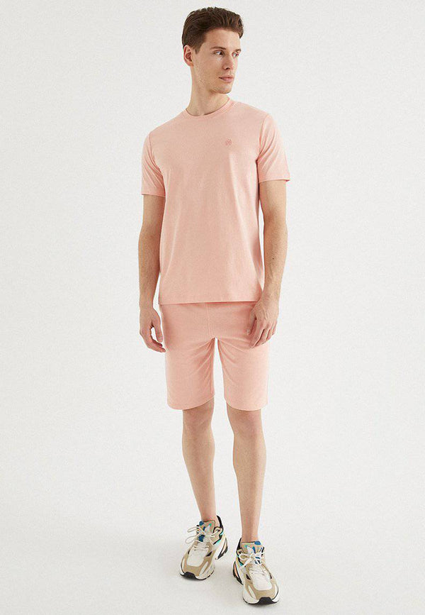 VITAL O-NECK TEE in Coral Cloud