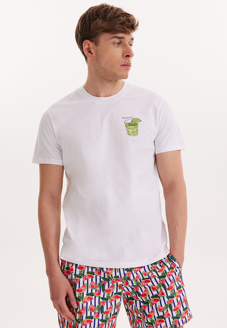 WMCOCKTAIL TEQUILA TEE in White