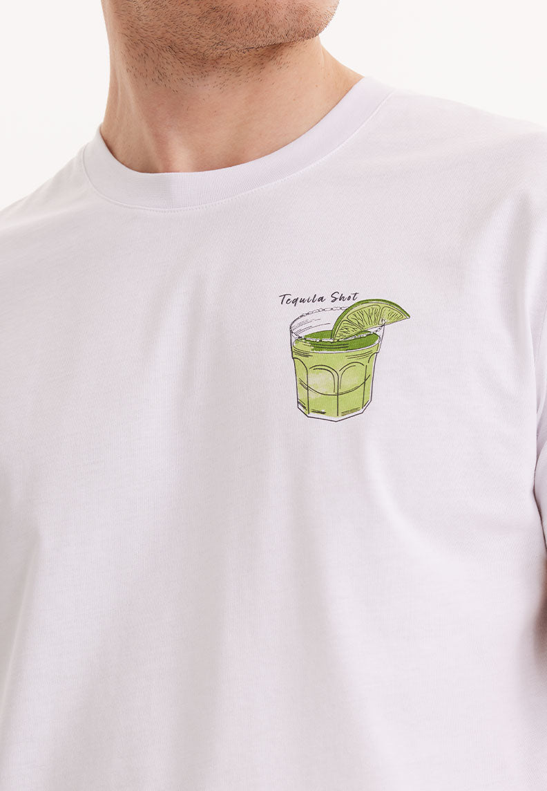 WMCOCKTAIL TEQUILA TEE in White