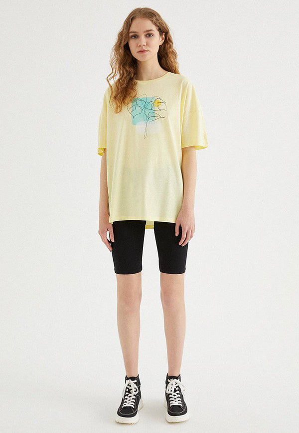 WATERCOLOUR LEAF OVERSIZE TEE