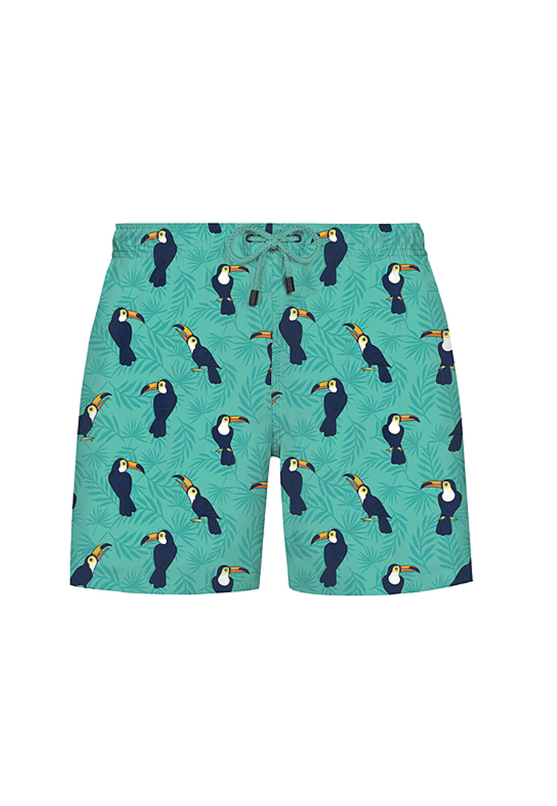 KIDS WMANIMAL PARROT SWIM SHORTS in Navy AOP