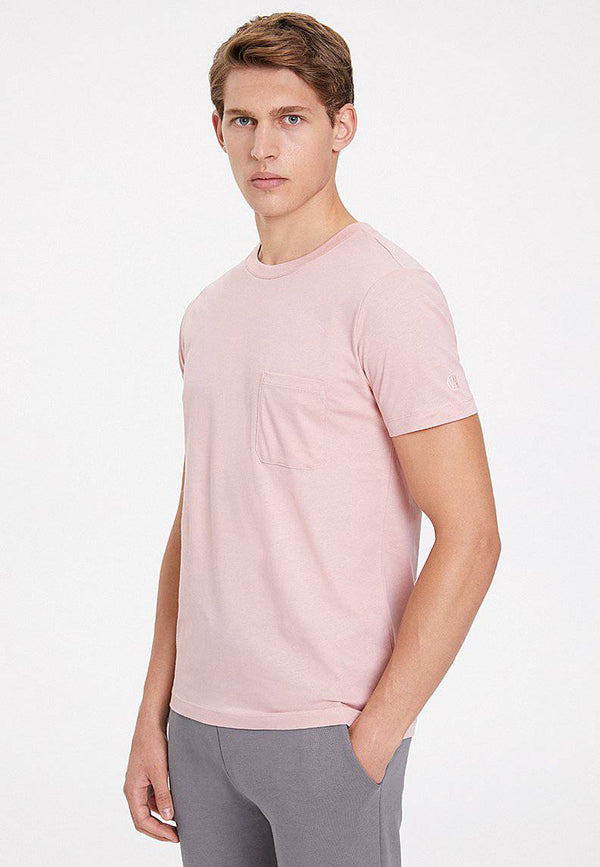 ESSENTIALS TEE W/POCKET in Misty Rose