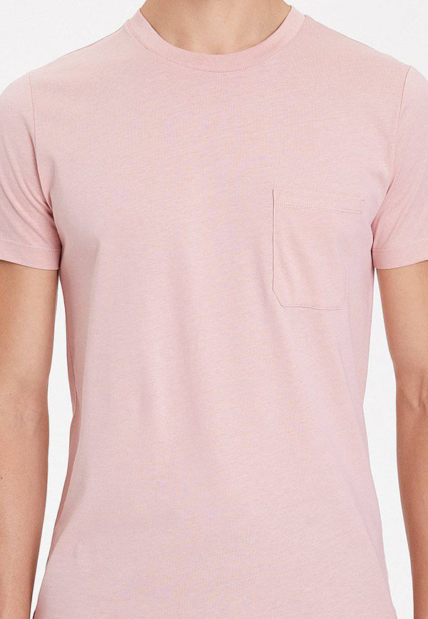 ESSENTIALS TEE W/POCKET in Misty Rose